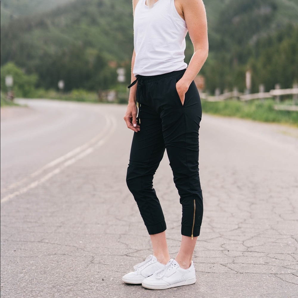 ZYIA Black Everywhere Zipper Joggers